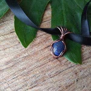 Handwoven Lapis Lazuli Pendant